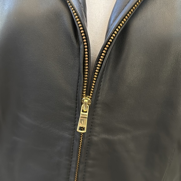 Cole Haan Women’s Wing Collar Leather Jacket - Picture 12 of 16